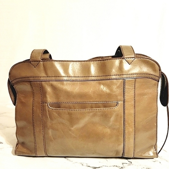 Unique HOBO Large Rare Taupe/Brown Leather Satchel with Wanderlust Lining - Picture 8 of 10